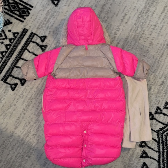 7 AM Enfant Doudoune Baby Bunting Pink Snow Suit - Picture 9 of 11
